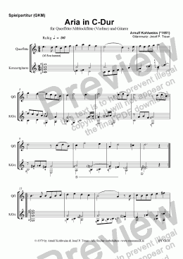 page one of Aria in C-Dur (GKM/Score & Parts)