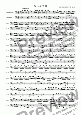 page one of Sonata op 20, n 2 (Les delices de la solitude)