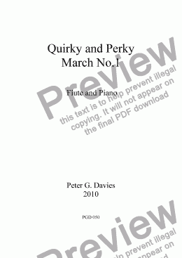 page one of Quirky and Perky March No.1 for Flute and Piano