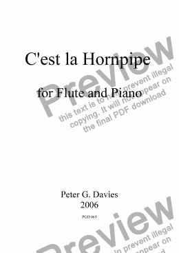page one of C’est la Hornpipe for Flute and Piano