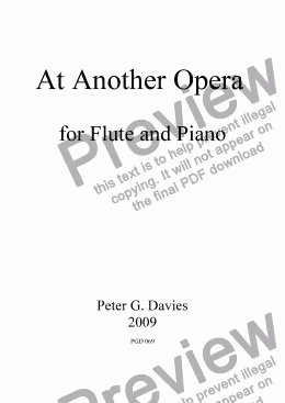 page one of At Another Opera for Flute and Piano