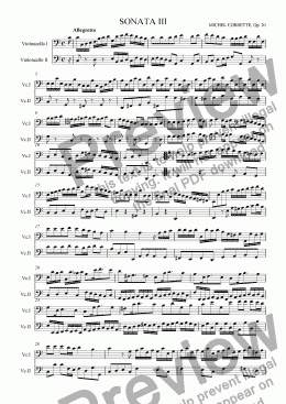 page one of Sonata op 20, n 3 (Les delices de la solitude)