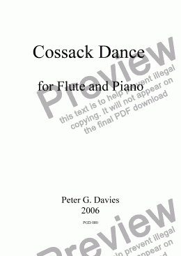 page one of Cossack Dance for Flute and Piano