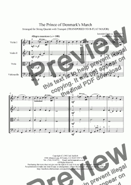 page one of The Prince of Denmark’s March (EASIER KEY [Bb] FOR AMATEUR TRUMPET)