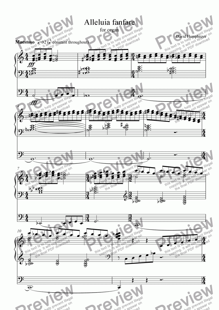 page one of Alleluia fanfare