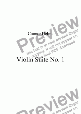 page one of Violin Suite No. 1
