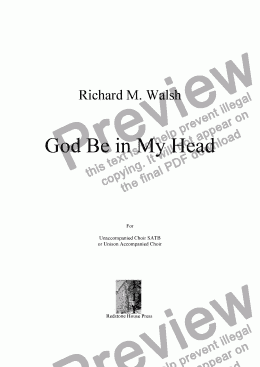 page one of God Be in My Head