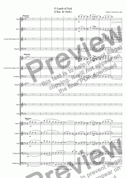 page one of Lamb of God (Orch.)