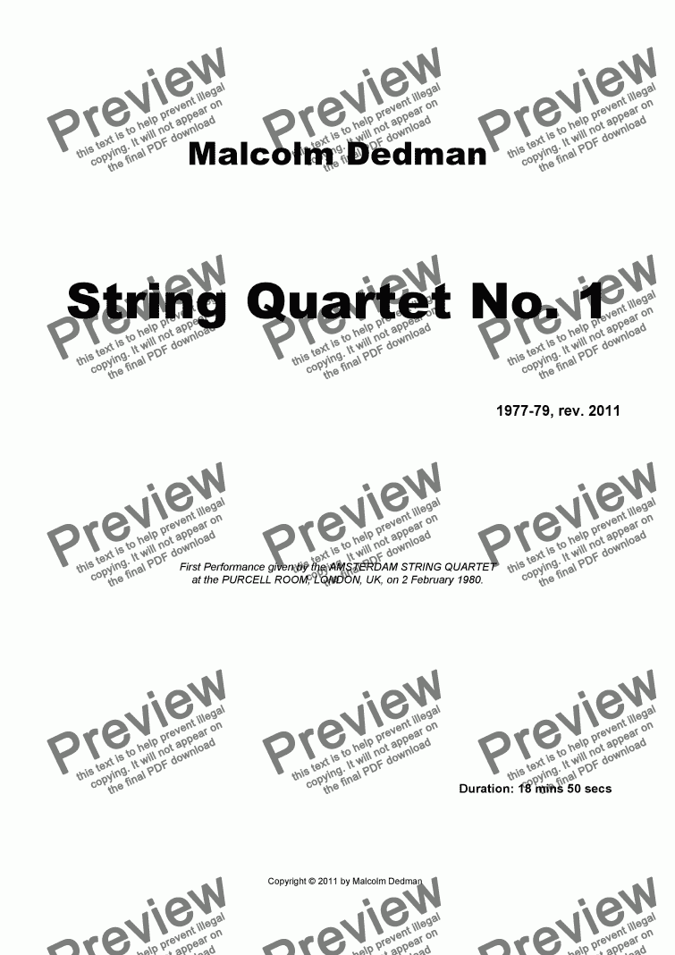page one of String Quartet No. 1