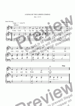 page one of A Song of the Lord's Coming