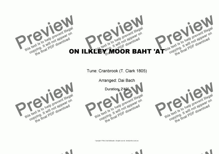 page one of On Ilkley Moor Baht ’at