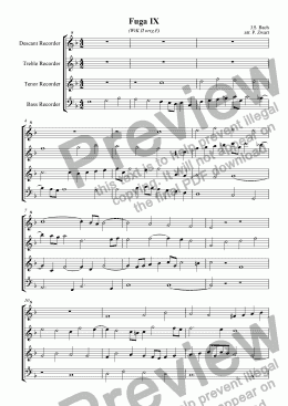 page one of Fuga IX WTK II (Bach)