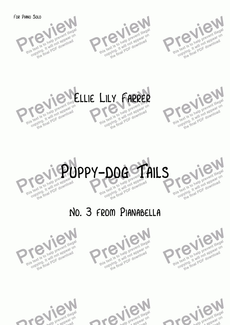 page one of Puppy-dog Tails (No. 3 from Pianabella)