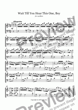 page one of Wait Till You Hear This One Boy (carillon)