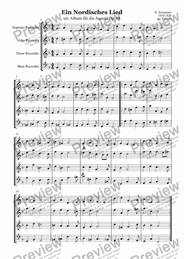 page one of Ein Nordisches Lied (Schumann)