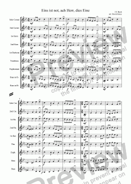 page one of Chorale: Eins ist not ach Herr dies eine[Bach]