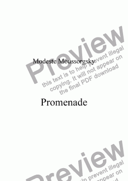 page one of Promenade