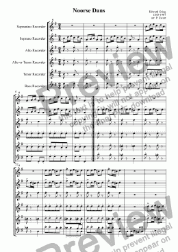 page one of Noorse dans (Grieg)