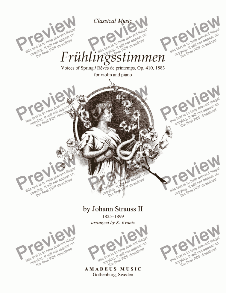 page one of Frühlingsstimmen / Voices of Spring for violin and piano