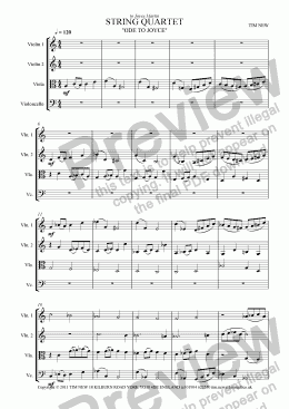 page one of String Quartet 'Ode to Joyce'