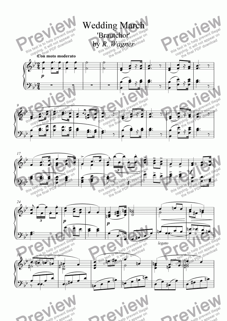 page one of Wedding March ’Brautchor’ by R. Wagner