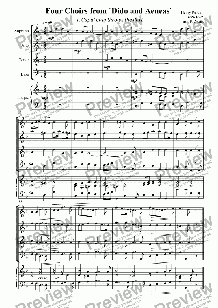 page one of Four choirs from Dido and Aeneas (Purcell)