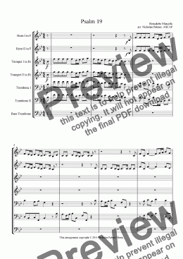 page one of Psalm 19 (Brass Octet)