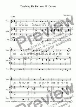 page one of Hymn: Teaching us to Love His Name