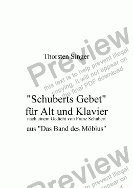 page one of Schuberts Gebet