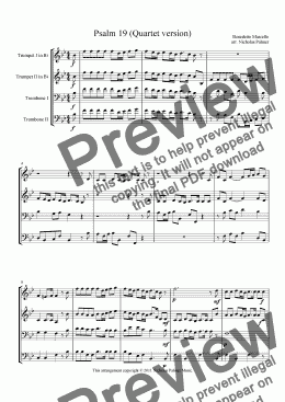 page one of Psalm 19 (Brass Quartet)