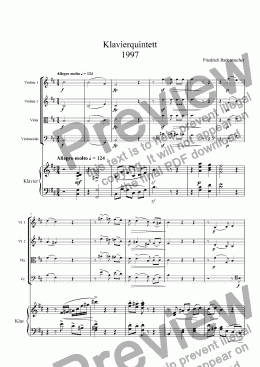 page one of Klavierquintett