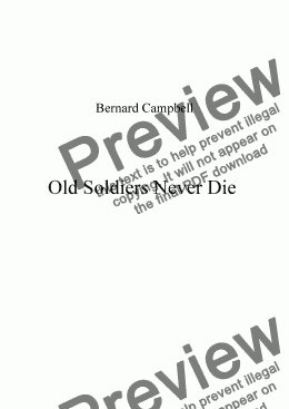page one of Old Soldiers never Die.