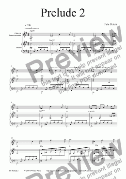 page one of Prelude 2  [solo inst + pno]