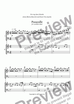 page one of Pasacalle (carillon duet)