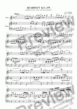 page one of Quartet KV 375 (Mozart)