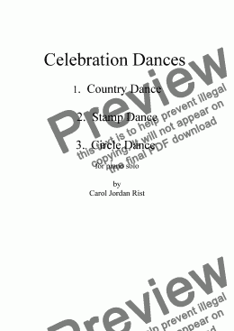 page one of Celebration Dances (piano)