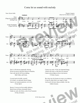 page one of Come let us sound with melody