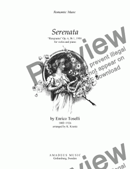 page one of Serenata Rimpianto Op. 6 for violin and piano