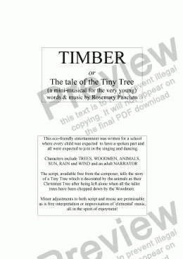 page one of TIMBER or The Tale of a Tiny Tree