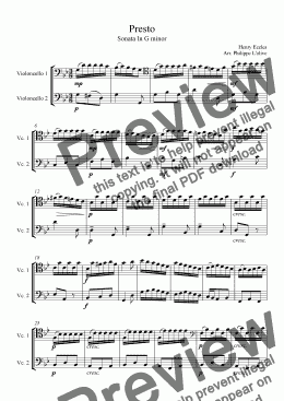 page one of Presto - From Sonata in Gminor