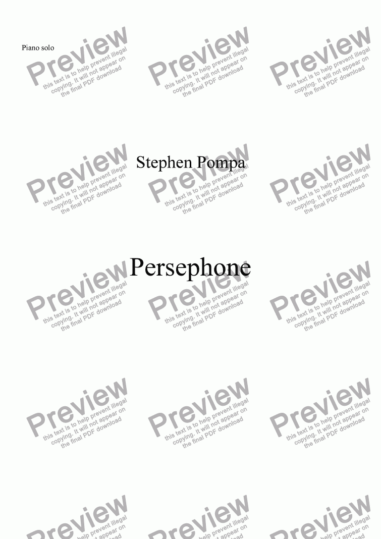 page one of Persephone