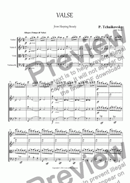 page one of Waltz from Sleeping Beauty