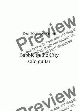 page one of Babble in the City in G Minor