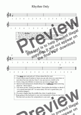 page one of Worksheet - 8 bar melody
