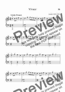 page one of Vivace for Piano