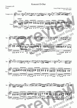 page one of Konzert D-Dur transponiert