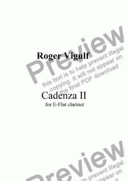 page one of Cadenza II