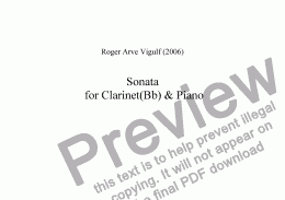page one of Sonata for Clarinet(Bb) & Piano I mvt.