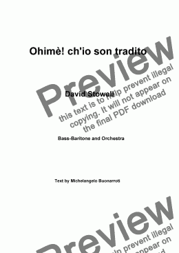 page one of Ohimè! ch’io son tradito