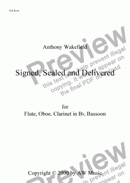 page one of Signed, Sealed, and  Delivered